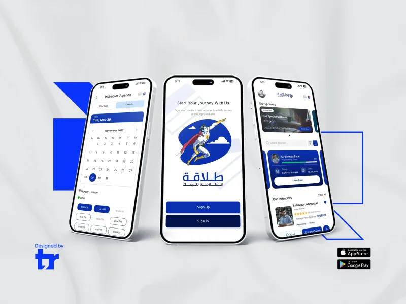 Talaqa Online Tutor Booking and Learning Mobile App Interface