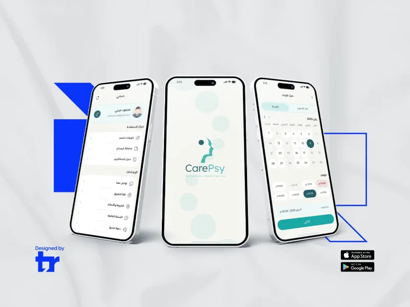 PsyCare Plus Online Therapy and Mental Health App Interface