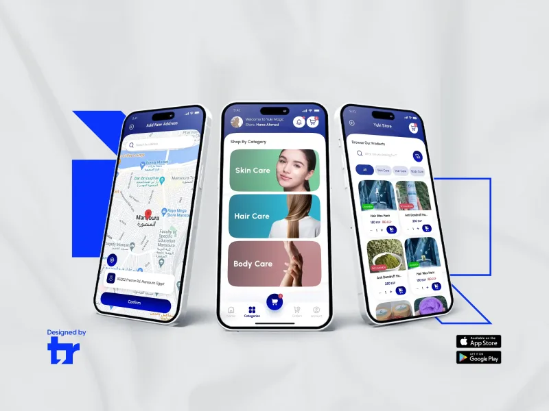 Yuki Magic Skincare and Haircare Shopping App Interface
