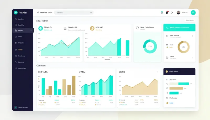 لوحة نمو رقمية من Technoraft توضح تحويل زيارات جوجل إلى مبيعات من خلال SEO ومنتجات SaaS ومسارات تحويل واضحة.